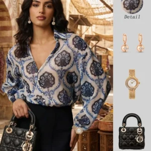 Sheer Placket Blouse