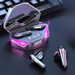 Wireless Headphones, Wireless 5.4 Headphones, 13MM Speakers, Type-C Fast Charging Case, Stereo Wireless In-Ear Headphones, Suitable for Gaming, Business, And Sports with a Microphone. Features a Digital Display for Battery Level