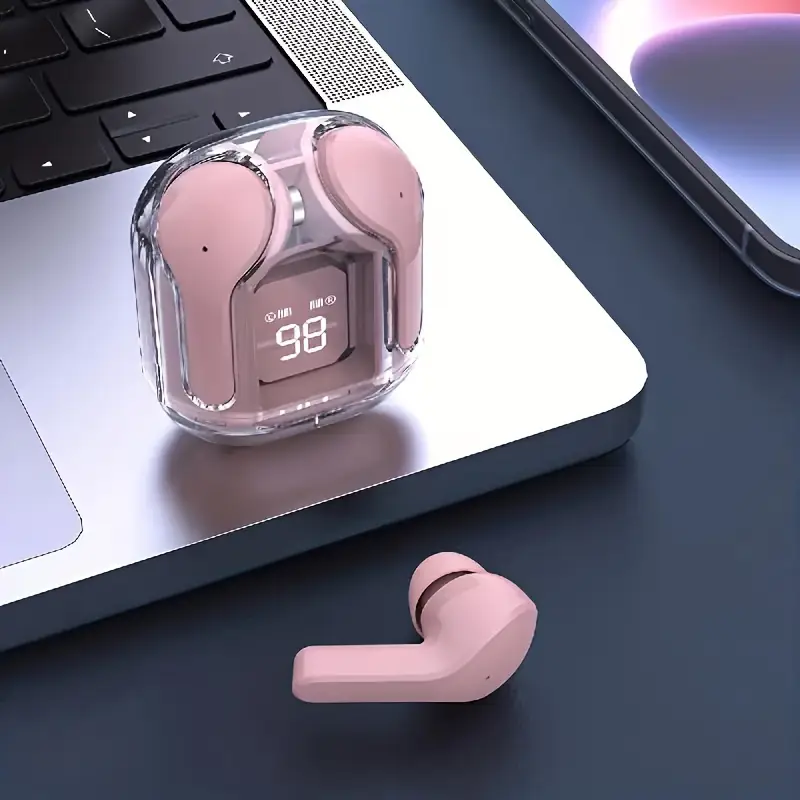 New Wireless Earphones for 2024 Featuring LED Display And Touch Controls, Designed for Sports, Music, And Gaming, Compatible with Both Ios And Android.