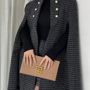 Button Cape Coat