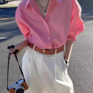 Placket Oversized Blouse