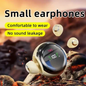 TWS Stereo Wireless Earbuds Compatible for Smartphones/Tablets - Low-Power Wireless Headphones with Type-C Case, Transparent Design & Low Voltage Operation No Adapter Included