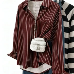 Casual Chic Striped Long Sleeve Shirt