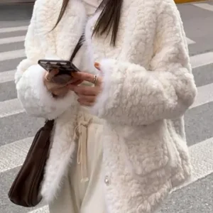 Pocket Faux Fur Coat
