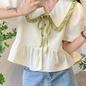 Ruffle Placket Blouse