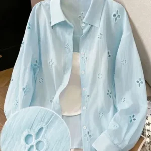 Cutout Placket Blouse