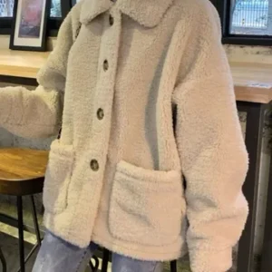 Pocket Faux Fur Coat