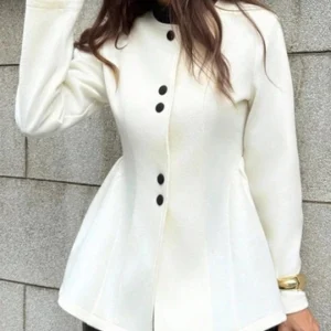 Contrast Wool Blend Coat